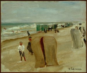 Scène de plage à Noordwijk - Max Liebermann