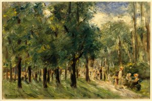 Chemin dans le Tiergarten avec des promeneurs