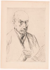 Autoportrait de Max Liebermann, crayon à la main - Max Liebermann