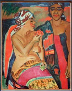 Femmes avec tapis coloré - Max Pechstein