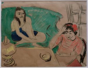 Deux filles à table - Max Pechstein