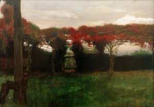 Tonnelle rouge avec chien