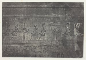 Grand Temple de Dendérah (Teutyres), Sculptures de la Façade Postérieure; Haute-Egypte, plate 20 from the album "Egypte, Nubie, Palestine et Syrie" (1852) - Maxime Du Camp