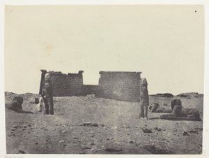 Hémi-Spéos De Séboua, Drômos; Nubie, plate 97 from the album "Egypte, Nubie, Palestine et Syrie" (1852) - Maxime Du Camp