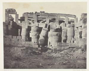 Palais de Karnak, Salle Hypostyle prise au Nord; Thèbes - Maxime Du Camp