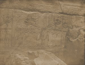 Palais de Karnak, sculptures extérieures du sanctuaire de granit, 1849-51 - Maxime Du Camp