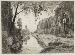 Canal à Pont-Sainte-Maxence, vers 1878 - Maxime Lalanne