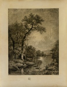 Paysage avec cerfs - Maxime Lalanne