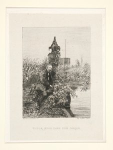 Victor Hugo dans son jardin, pl. 12 de la suite Chez Victor Hugo - Maxime Lalanne