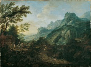 Paysage montagneux idéal avec ferme