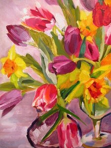 Fleurs printanières aux couleurs vives