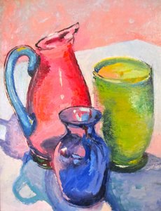Nature morte en verre coloré - Maxine Shore
