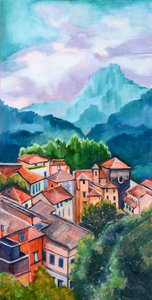 Une ville colorée à flanc de colline - Maxine Shore