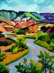 Paysage fluvial coloré