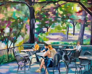 Café en plein air où l