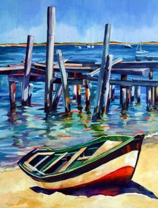 Une barque sur le vieux quai - Maxine Shore