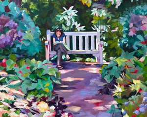 Lecture dans un jardin paisible - Maxine Shore