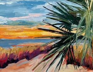 Coucher de soleil sur une plage tropicale