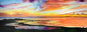 Un coucher de soleil éclatant sur la côte - Maxine Shore