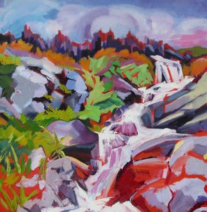 Une cascade de montagne pleine de vie