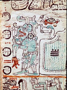 Le codex de Madrid ou codex tro cortesianus, traite des horoscopes et des tables astrologiques, rapporté en Espagne par Hernan Cortes (1485-1547). Miniatures peintes - Mayan Mayan