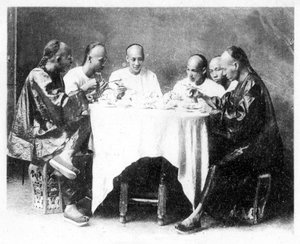Heure du dîner, Hong Kong, Chine, vers 1900 - Mee Cheung