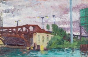 Pont sur le canal Cal Sag, 2014 (huile sur toile)