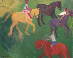 Quatre chevaux, 2018 (huile sur toile)