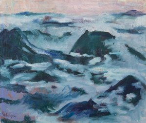 Douze montagnes brumeuses, 2016 (huile sur toile)