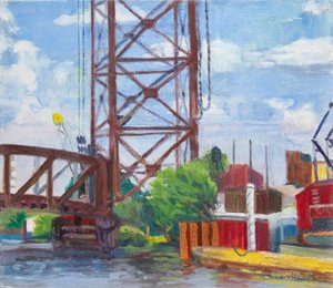 Vue du parc commémoratif Ping Tom, 2015 (huile sur toile)