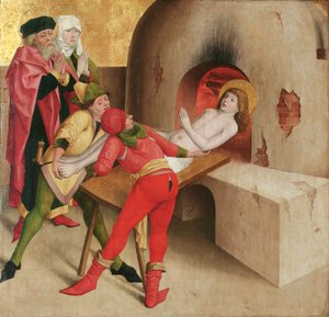 Martyre de Saint Guy (recto); Christ devant Caïphe (verso)