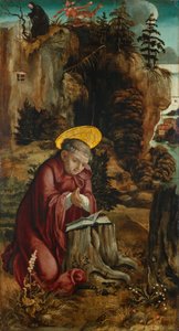 Saint Benoît devant la grotte de Subiaco - Meister des Innerochsenbacher Annenaltars