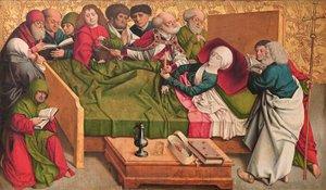 Mort de la Vierge, panneau central du soi-disant triptyque de Pretschlaipfer