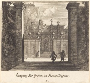 Grotte, Monta Tragone - Melchior Küsel after Johann Wilhelm Baur