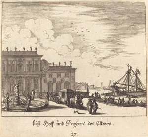 Vue de Meers - Melchior Küsel after Johann Wilhelm Baur