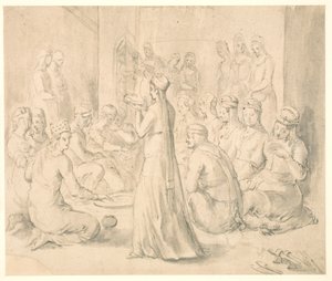 Un groupe de femmes turques dînant - Melchior Lorck