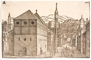 Mosquée avec un minaret indépendant avec escalier extérieur