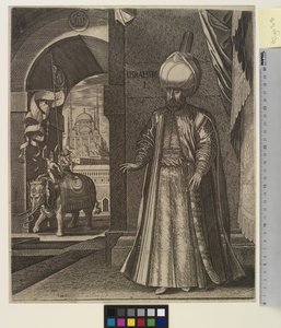 Portrait de Soliman le Magnifique (debout) - Melchior Lorck