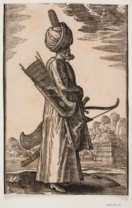 Archer debout, profil vers la droite - Melchior Lorck