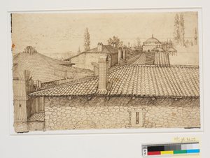 Vue sur les toits vers la colonne d