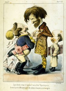 Caricature de Giuseppe Verdi et Napoléon III après l