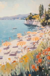 Journée à la plage en Méditerranée - Melloi Art Prints