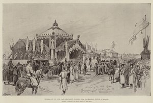 Funérailles du défunt tsar, procession partant de la gare de Moscou - Melton Prior