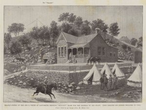 Quartier général du général Sir G White à Ladysmith, montrant un abri creusé pour le général par son état-major