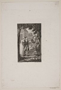 Illustration avec un veilleur saluant un jeune couple - Meno Haas