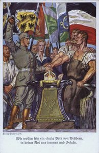 Unité des peuples allemands, carte postale de propagande - Mesopotamian