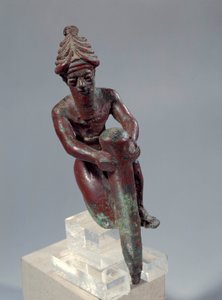 Mésopotamie : figure de fondation en cuivre représentant le dieu poussant un clou - Mesopotamian Mesopotamian