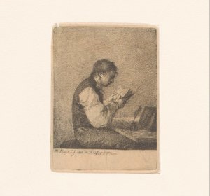 Homme lisant à un bureau - Michał Płoński