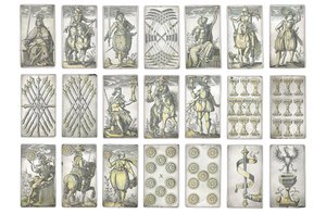 (détail) Ensemble extrêmement rare de 52 cartes à jouer gravées dans les quatre enseignes italiennes, Augsbourg - Michael Froemmer