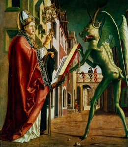 Le diable présentant à Saint Augustin le livre des vices, vers 1455-1498